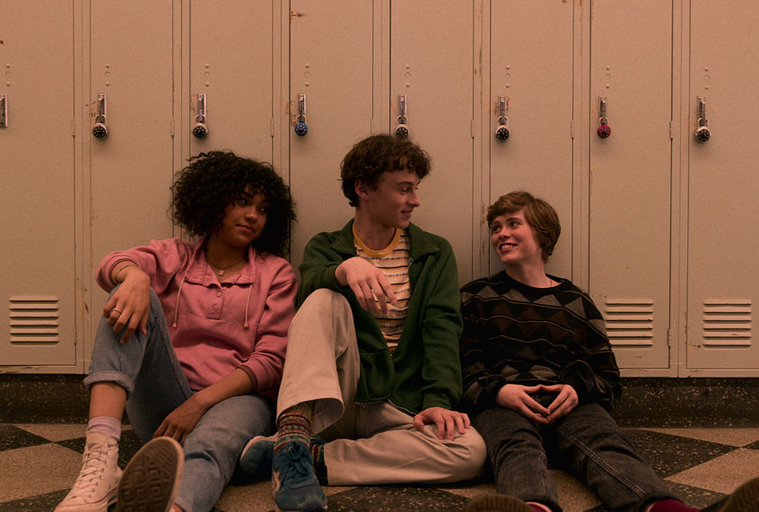 Sofia Bryant, Wyatt Oleff, and Sophia Lillis in "I Am Not Okay With This" (Netflix)