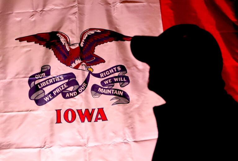 An audience member arrives at a rally for 2020 Democratic presidential candidate at the University of Iowa in Iowa City, Iowa. (AP Photo/Charlie Neibergall)