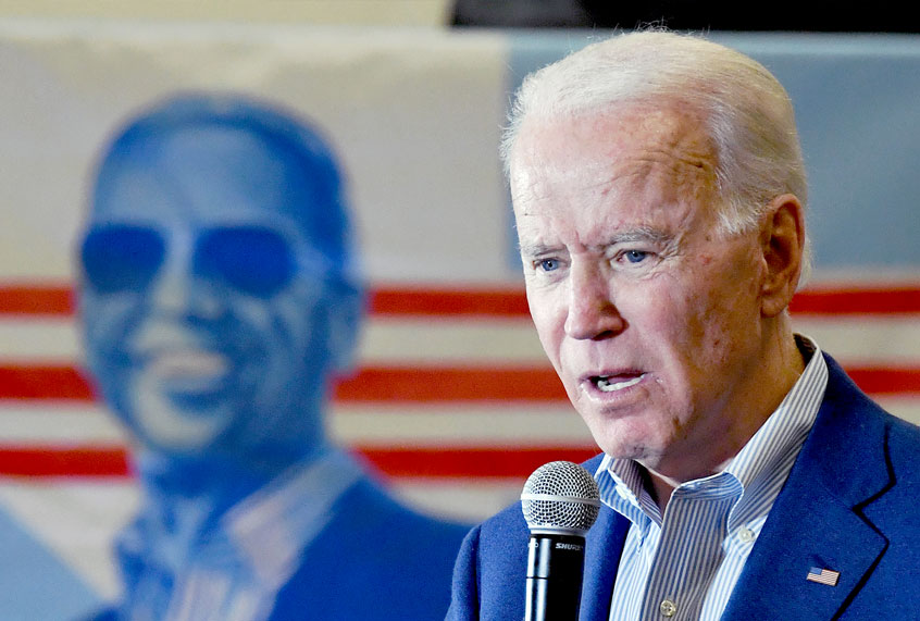 Democratic presidential candidate former Vice President Joe Biden speaks during a community event at Hyde Park Middle School on February 21, 2020 in Las Vegas, Nevada. Biden is campaigning one day before the Nevada Democratic presidential caucuses. (Ethan Miller/Getty Images)