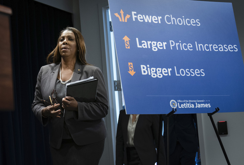 New York Attorney General Letitia James said that the T-Mobile-Sprint merger would deprive customers of the benefits of competition and potentially drive up prices for cellphone service. (Drew Angerer/Getty Images)