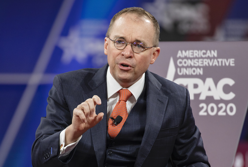 Mick Mulvaney on stage at the Conservative Political Action Conference 2020 on February 28, 2020 in National Harbor, MD. (Samuel Corum/Getty Images)