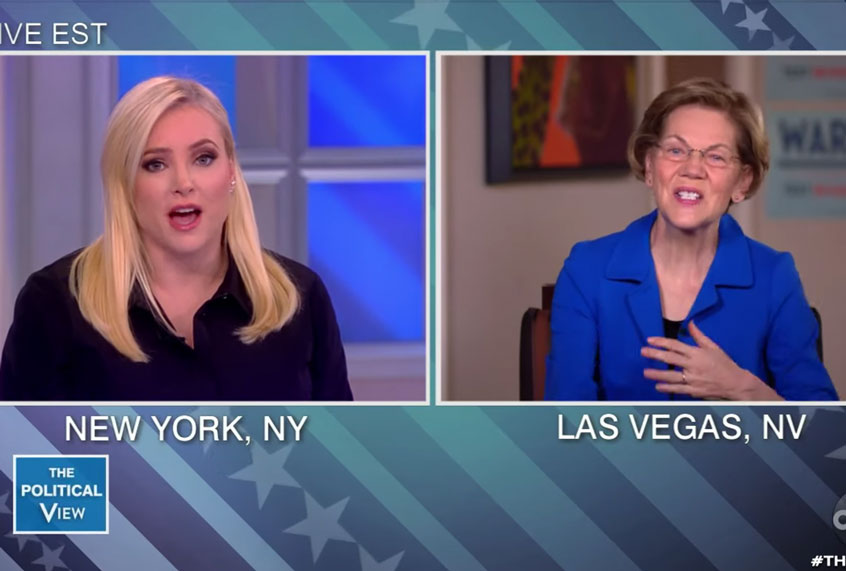 Meghan McCain speaks with Elizabeth Warren on "The View" (ABC)