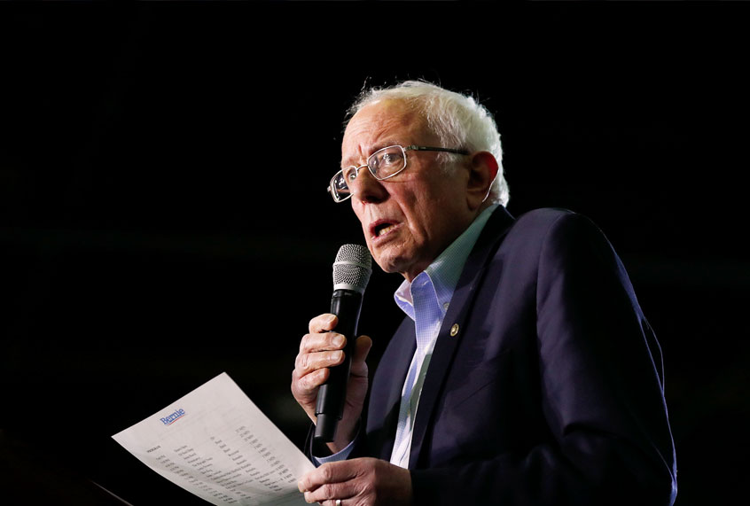 Democratic presidential candidate Sen. Bernie Sanders, I-Vt., talks during a campaign rally in Detroit, Friday, March 6, 2020. (AP Photo/Paul Sancya)