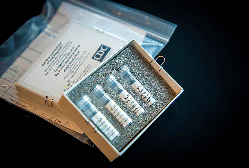 This undated photo provided by U.S. Centers for Disease Control and Prevention shows CDC's laboratory test kit for the new coronavirus. (CDC via AP)
