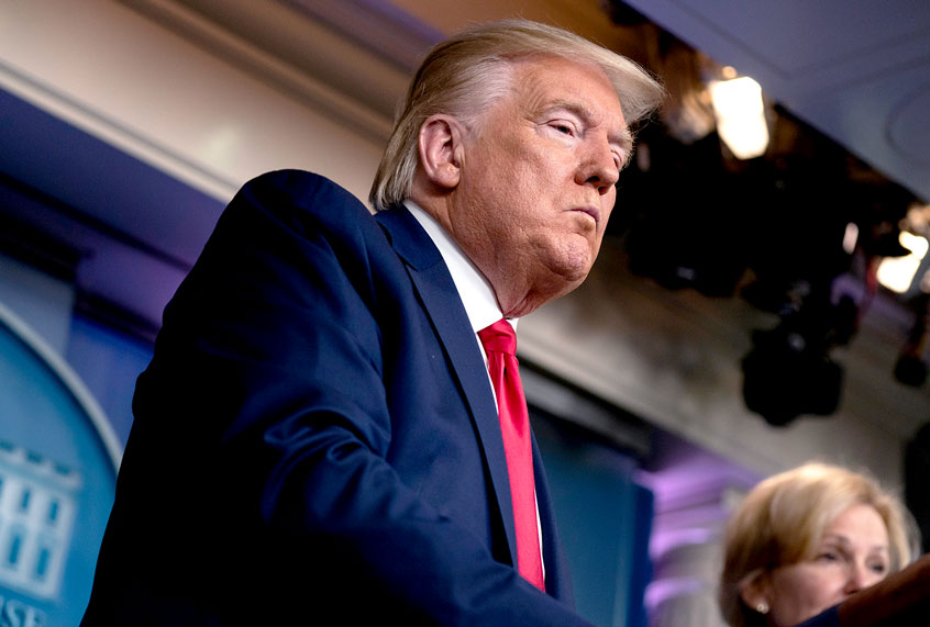 President Donald Trump listens to a question during press briefing with the coronavirus task force, at the White House, Wednesday, March 18, 2020, in Washington. (AP Photo/Evan Vucci)
