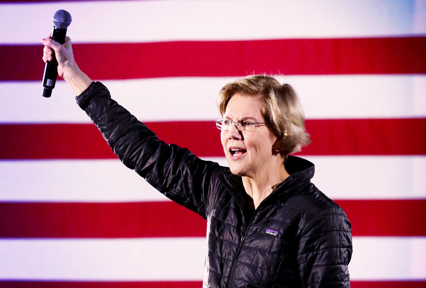 Democratic presidential candidate Sen. Elizabeth Warren, D-Mass., addresses supporters during a town hall in San Antonio, Thursday, Feb. 27, 2020. (AP Photo/Eric Gay)