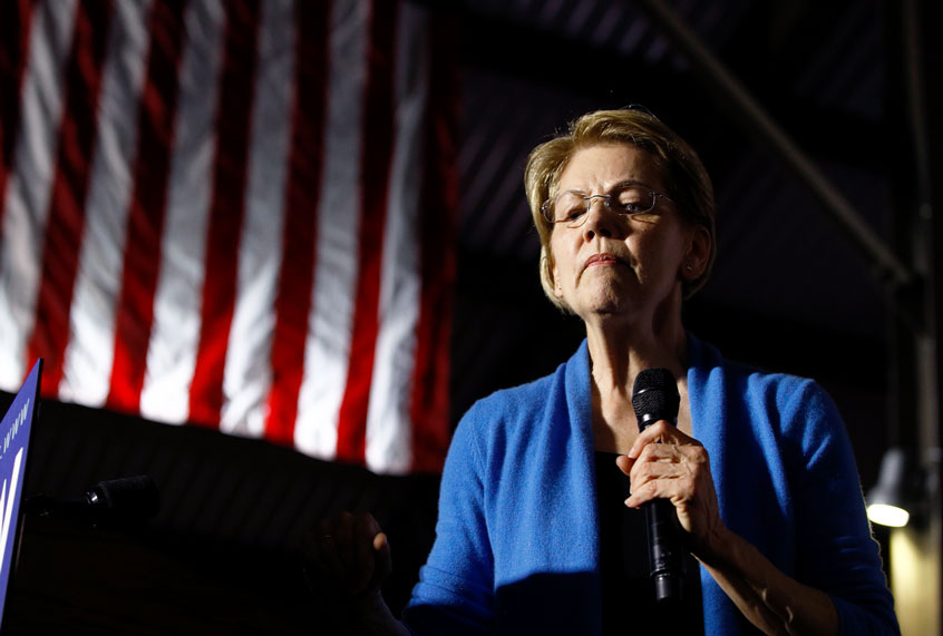 Democratic presidential candidate Sen. Elizabeth Warren, D-Mass., speaks during a primary election night rally, Tuesday, March 3, 2020, at Eastern Market in Detroit. (AP Photo/Patrick Semansky)
