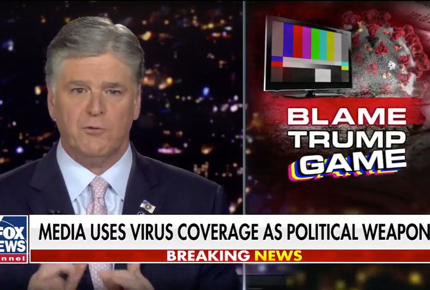 From the Mar. 10, 2020 airing of Hannity (Fox News)