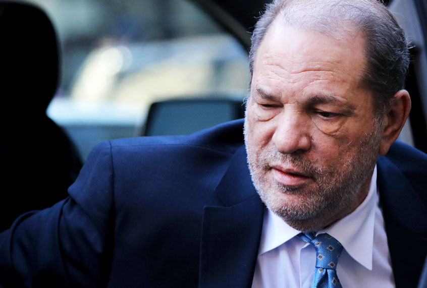 Harvey Weinstein enters a Manhattan court house as a jury continues with deliberations in his trial on February 24, 2020 in New York City. (Spencer Platt/Getty Images)