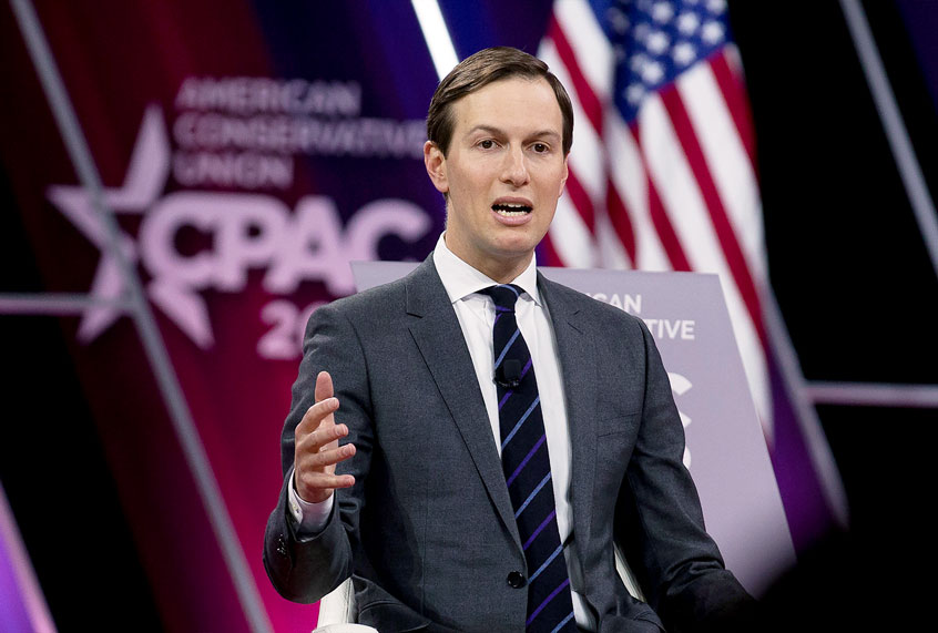 White House senior adviser Jared Kushner speaks during Conservative Political Action Conference, CPAC 2020, at the National Harbor, in Oxon Hill, Md., Friday, Feb. 28, 2020. (AP Photo/Jose Luis Magana)