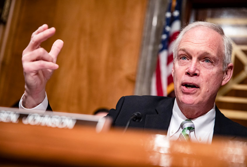 Chairman Ron Johnson (R-WI) speaks at the start of a Senate Homeland Security Committee hearing on the government's response to the novel coronavirus (COVID-19) outbreak on March 5, 2020 in Washington, DC. COVID-19 has taken hold in the United States and national and local governments are rushing to contain the virus and to find a cure. (Samuel Corum/Getty Images)