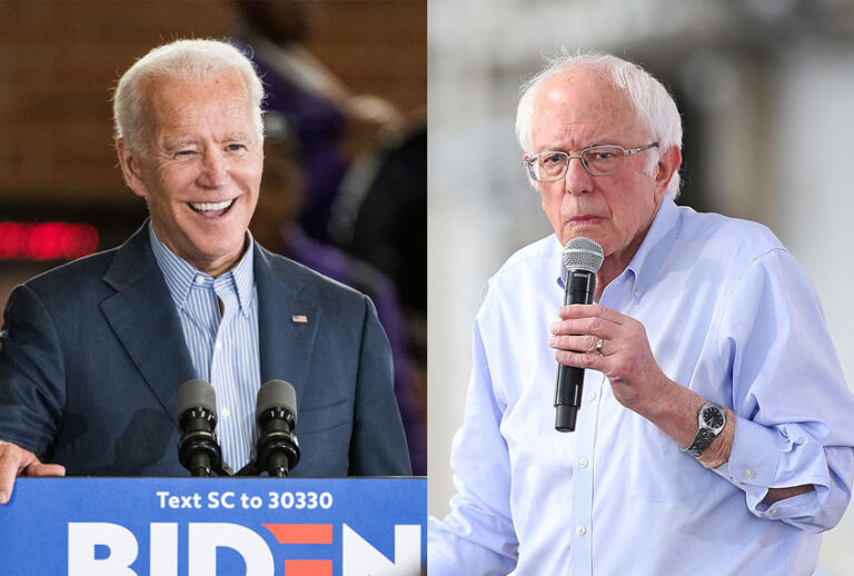 Joe Biden and Bernie Sanders (AP Photo/Getty Images/Salon)
