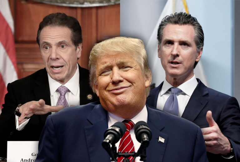 Gavin Newsom, Donald Trump, and Andrew Cuomo (AP Photo/Getty Images/Salon)