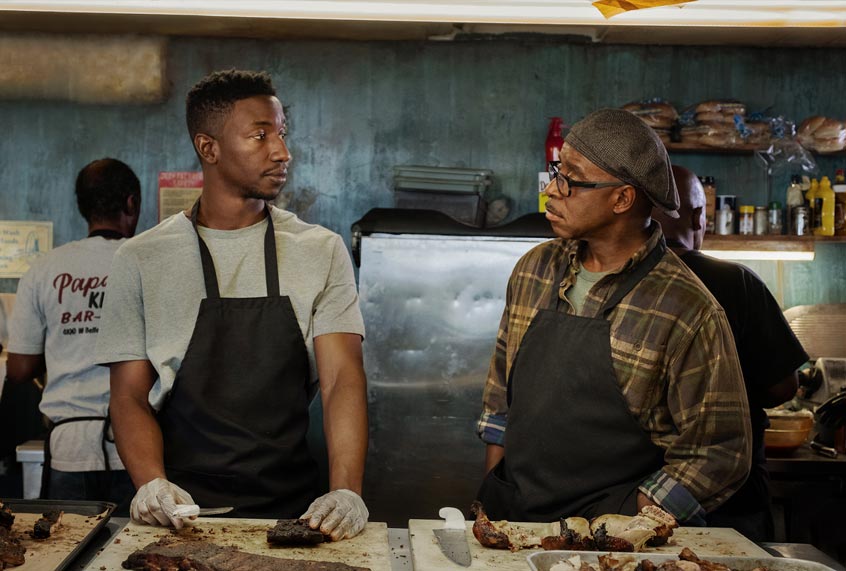 Mamoudou Athie and Courtney B. Vance in "Uncorked" (Netflix)