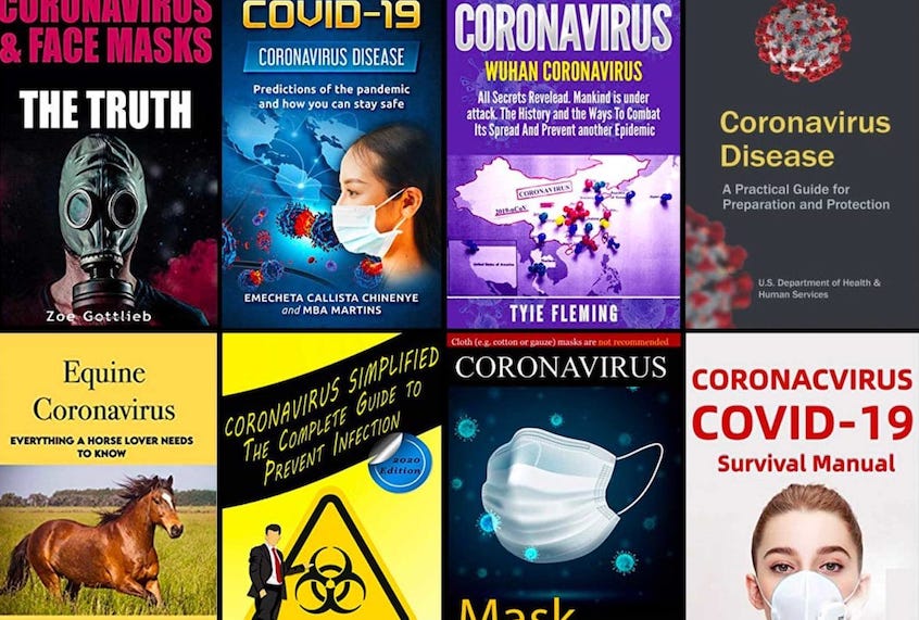 An assortment of titles, all produced in the last two months — sometimes with misspellings and poor grammar — are flooding the online marketplace. (Undark)