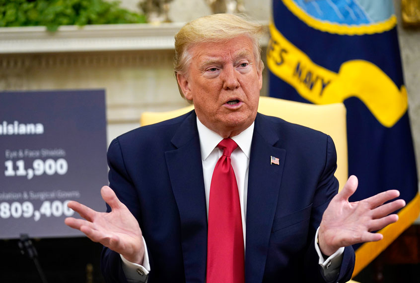 President Donald Trump speaks during a meeting about the coronavirus (AP Photo/Evan Vucci)