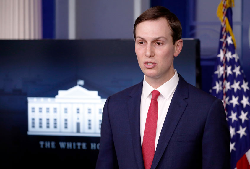 White House adviser Jared Kushner speaks about the coronavirus in the James Brady Press Briefing Room of the White House, Thursday, April 2, 2020, in Washington. (AP Photo/Alex Brandon)