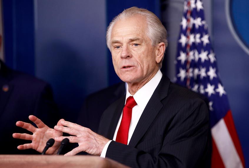 White House trade adviser Peter Navarro speaks during a coronavirus task force briefing at the White House (AP Photo/Patrick Semansky)