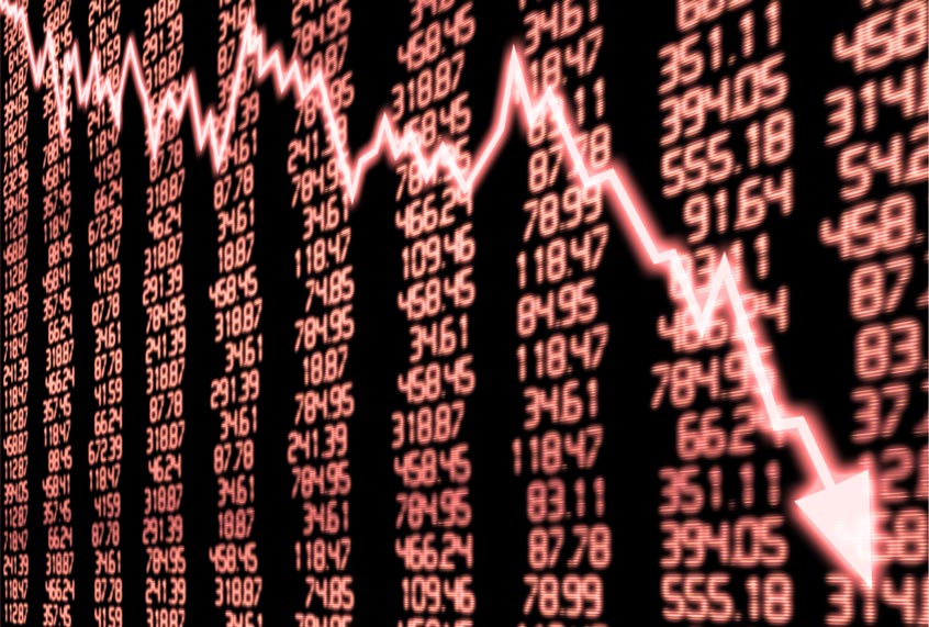 Stock Market Arrow Graph Going Down (Getty Images)