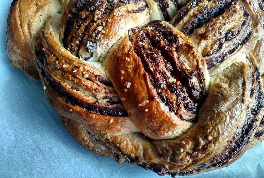 Dark chocolate and sea salt babka knot (Ashlie Stevens)