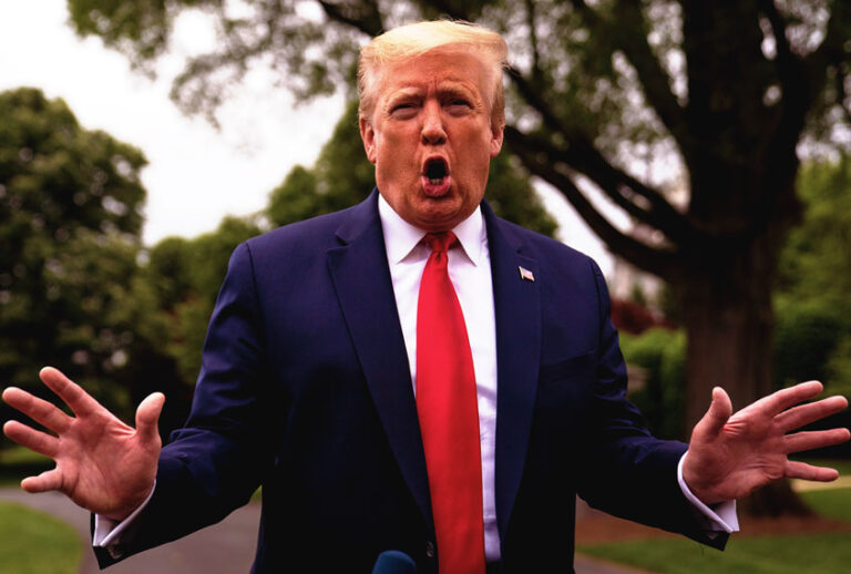 President Donald Trump talks to reporters before departing the White House for a trip to Michigan, Thursday, May 21, 2020, in Washington. (AP Photo/Evan Vucci)