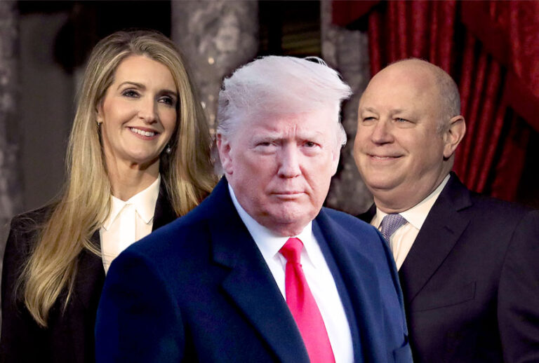 U.S. President Donald Trump, Sen. Kelly Loeffler, and her husband Jeff Sprecher (Getty Images/Salon)