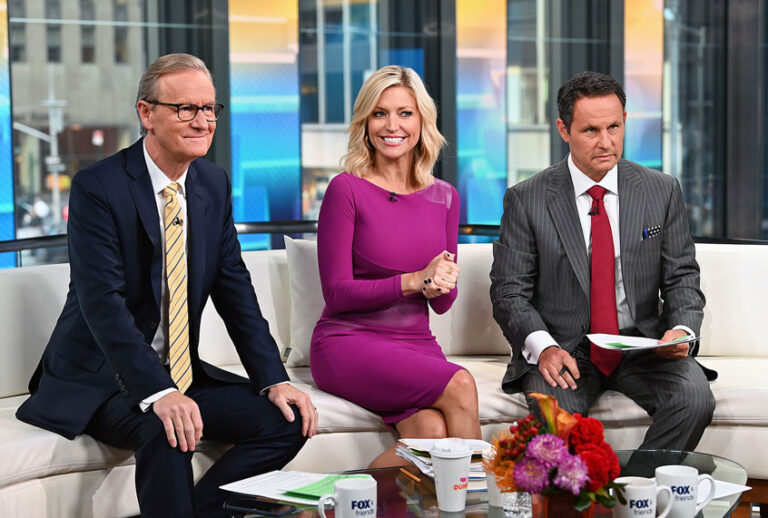 FOX & Friends co-hosts Steve Doocy, Ainsley Earhardt and Brian Kilmeade (Slaven Vlasic/Getty Images)