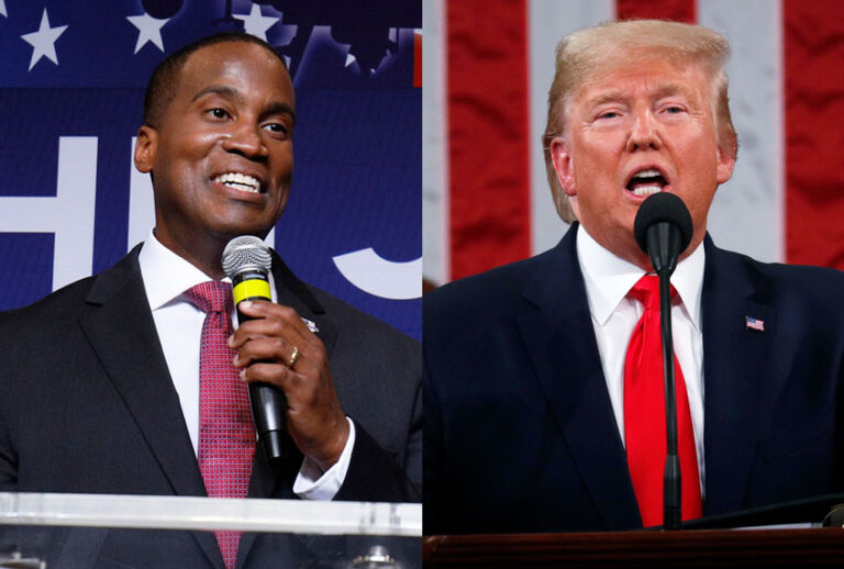 John James and Donald Trump (Getty Images/AP Photo/Salon)