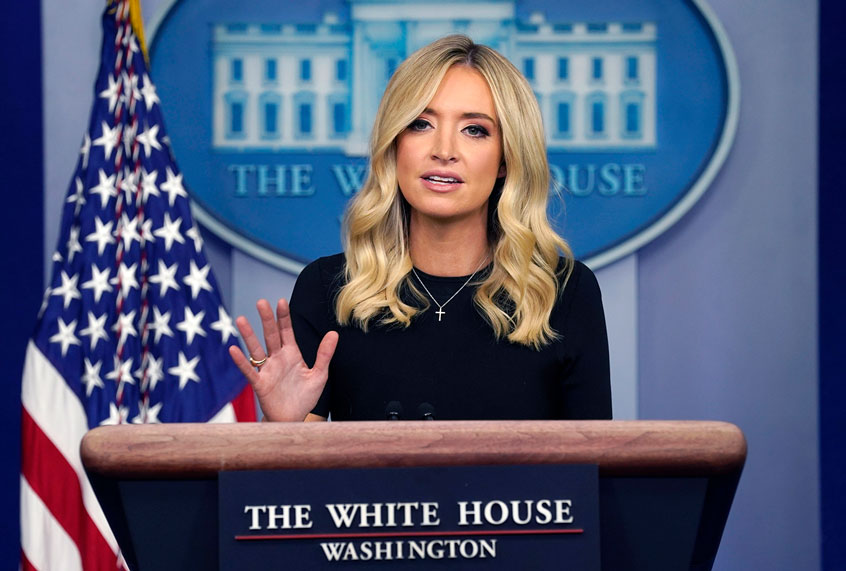 White House press secretary Kayleigh McEnany speaks during a press briefing at the White House, Tuesday, May 26, 2020, in Washington. (AP Photo/Evan Vucci)