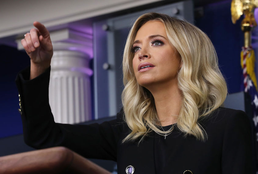 White House Press Secretary Kayleigh McEnany calls on reporters during her first on-camera news conference at the White House, May 1, 2020. (Chip Somodevilla / Getty)