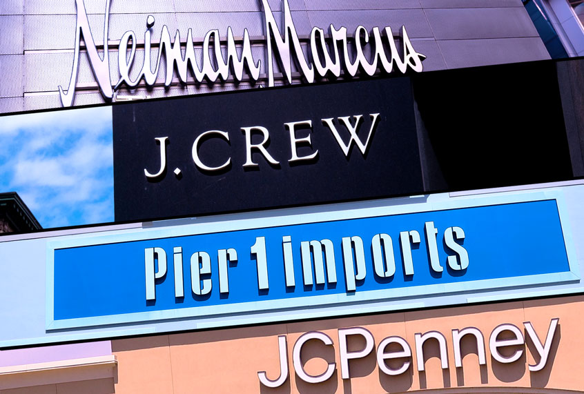 Neiman Marcus, JC Penny, J Crew and Pier 1 Imports (Joe Raedle/Bryan Thomas/Rich Graessle/Noam Galai/Getty Images)
