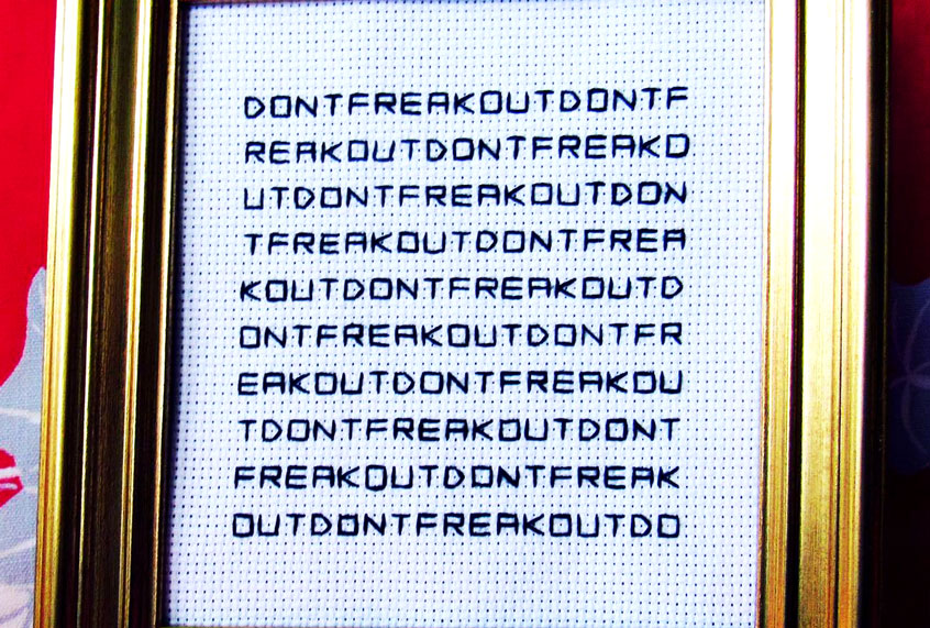 A coronavirus-themed Subversive Cross Stitch pattern (Julie Jackson)