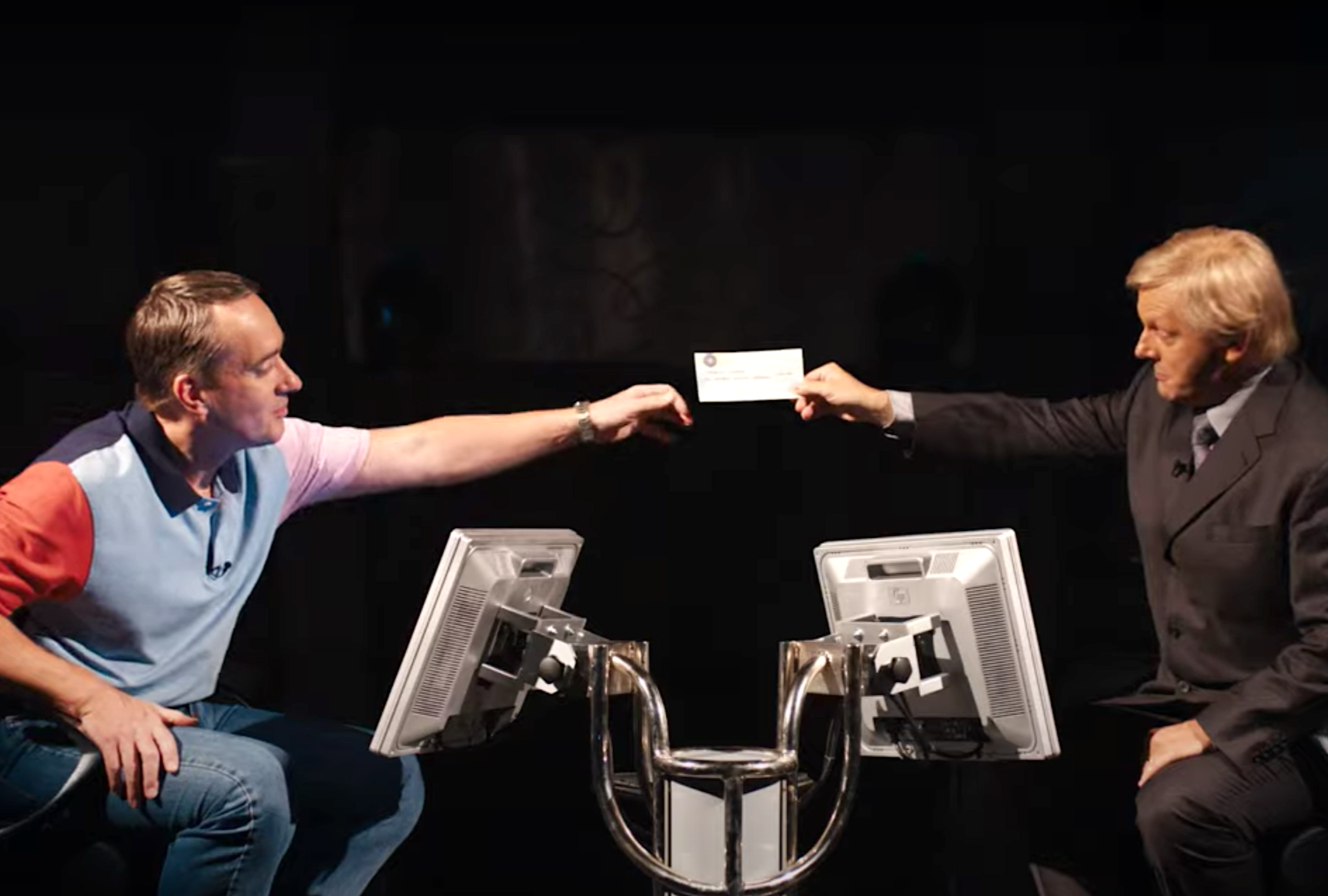 Matthew Macfadyen and Michael Sheen in "Quiz" (AMC)