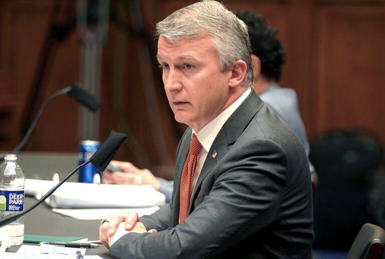 Dr. Richard Bright, former director of the Biomedical Advanced Research and Development Authority, testifies during a House Energy and Commerce Subcommittee on Health hearing to discuss protecting scientific integrity in response to the coronavirus outbreak on Thursday, May 14, 2020 (Greg Nash-Pool/Getty Images)