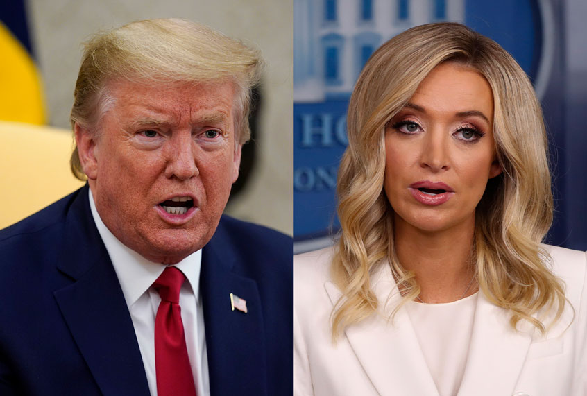 President Donald Trump and White House press secretary Kayleigh McEnany (AP Photo/Evan Vucci/Alex Brandon)