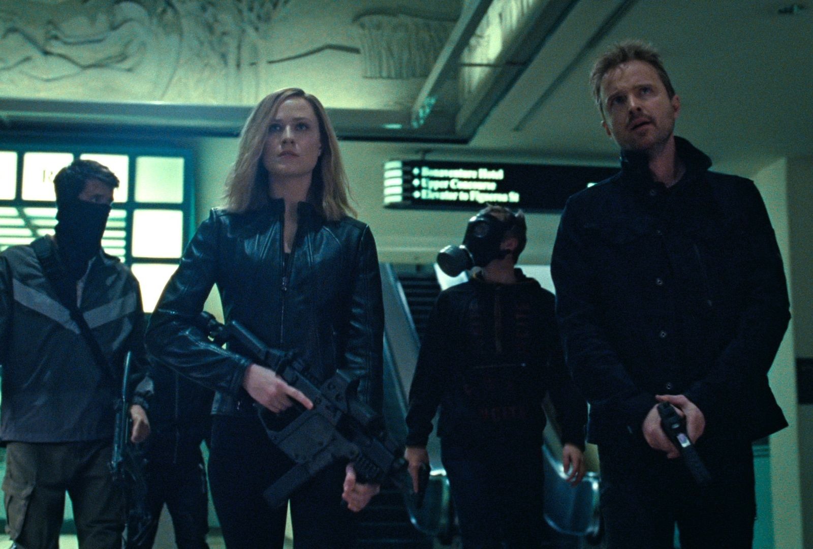 Evan Rachel Wood and Aaron Paul in "Westworld" (HBO)