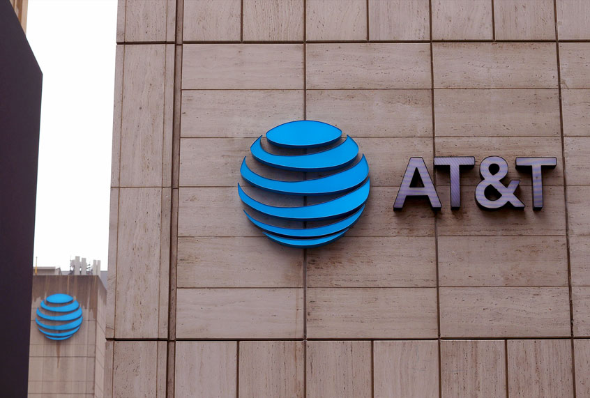 An exterior view of AT&T corporate headquarters (Ronald Martinez/Getty Images)