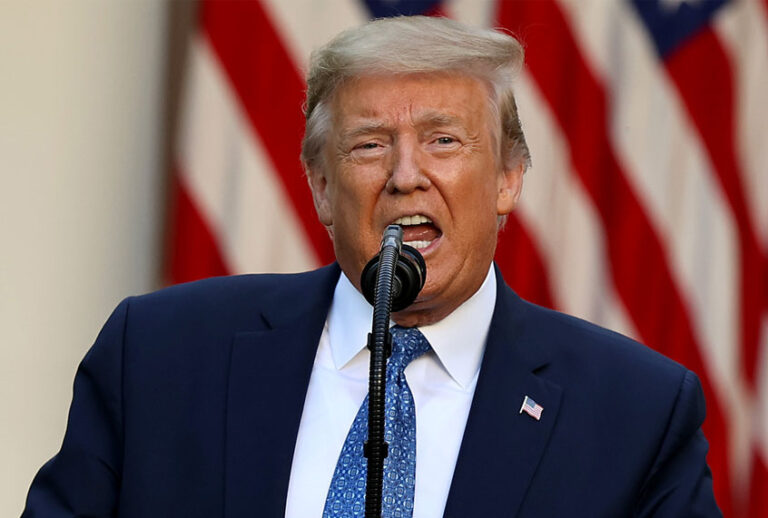 U.S. President Donald Trump makes a statement to the press in the Rose Garden about restoring "law and order" in the wake of protests at the White House (Chip Somodevilla/Getty Images)