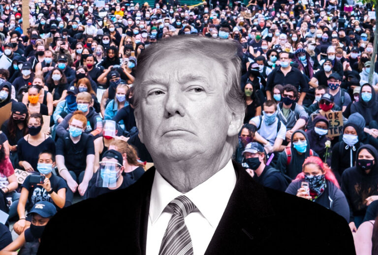 Donald Trump| A massive group of protesters sit on the ground at Foley Square (Getty Images/Salon)