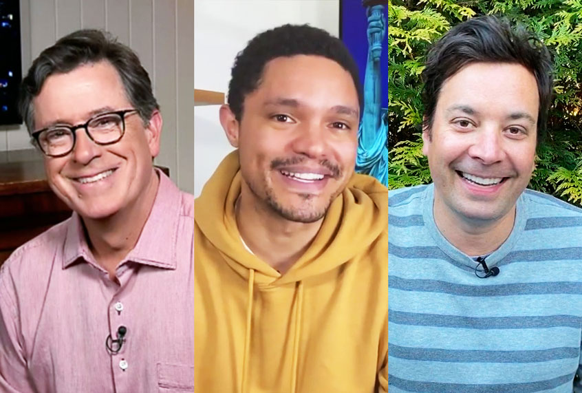 The Late Show with Stephen Colbert, The Daily Show With Trevor Noah,  The Tonight Show Starring Jimmy Fallon (CBS/Comedy Central/NBC)