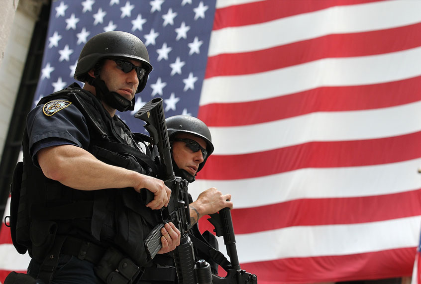 New York Police Department tactical police officers (Justin Sullivan/Getty Images)