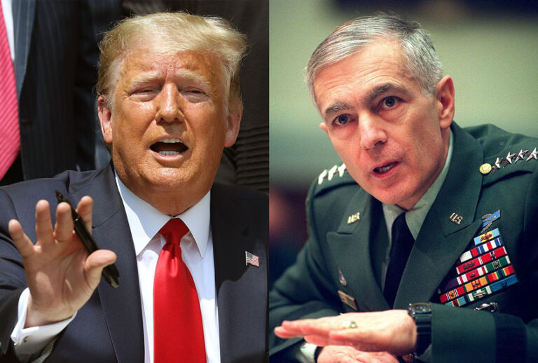 U.S. President Donald Trump and General Wesley Clark (Salon/Chip Somodevilla/JOYCE NALTCHAYAN/AFP via Getty Images)