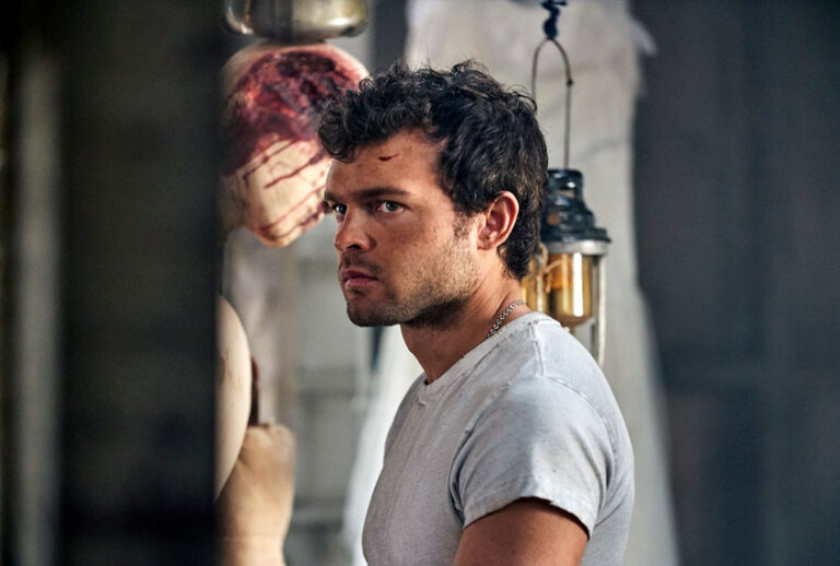 Alden Ehrenreich as John the Savage on "Brave New World" (Steve Schofield/Peacock)