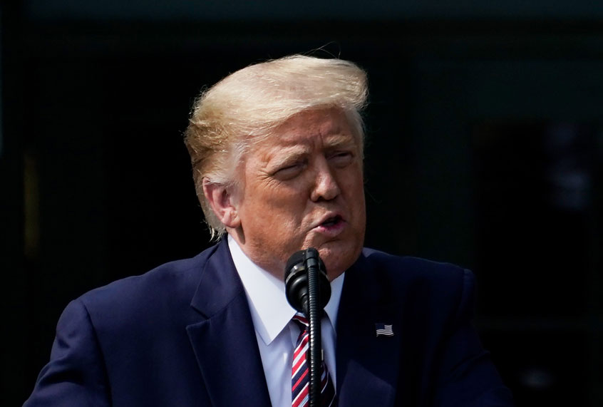 U.S. President Donald Trump speaks on the South Lawn of the White House on July 16, 2020 in Washington, DC. (Drew Angerer/Getty Images)