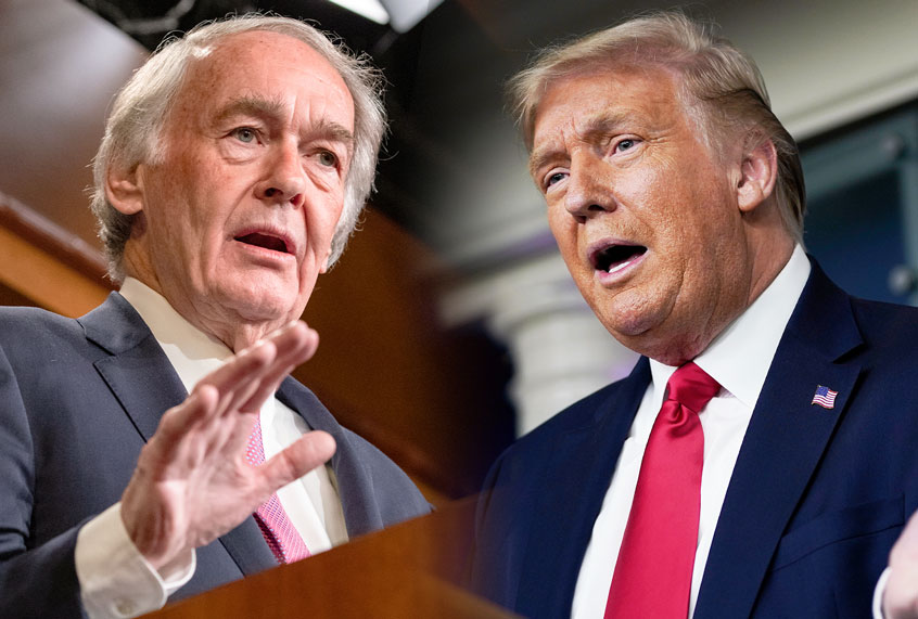 Senator Ed Markey VS President Donald Trump (Getty Images/Salon)