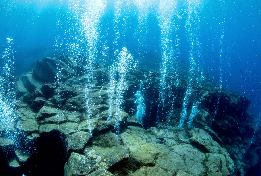 Gas bubbling up from the ocean floor (Getty Images)