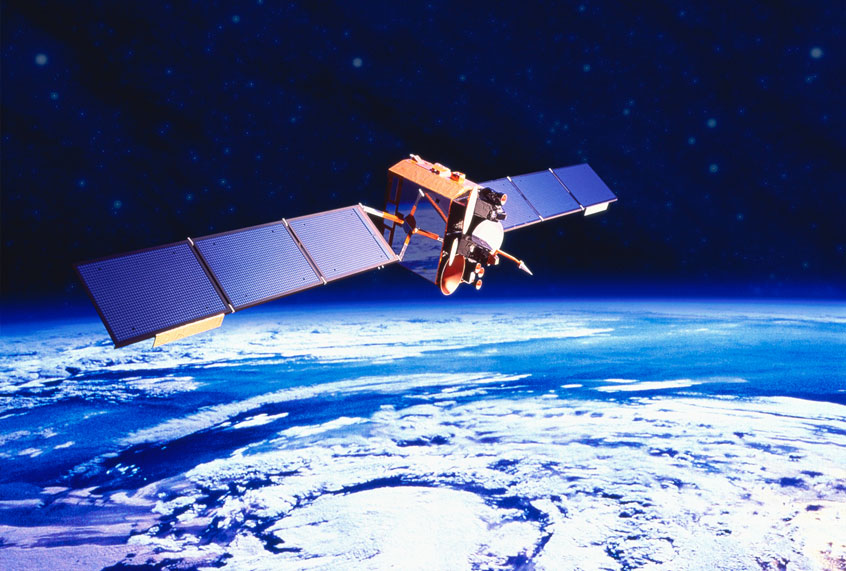 Communications satellite orbiting Earth (Getty Images)