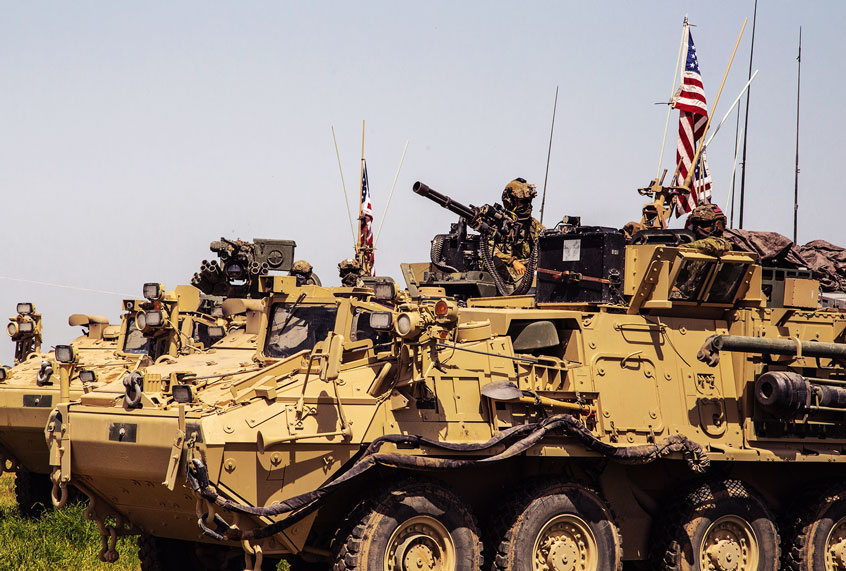 The preparations of the coalition forces before starting their joint patrols with the People's Protection Units on April 29, 2017 near Turkey Broder, Syria. (Bedir Ehmed/Barcroft Media/Getty Images)