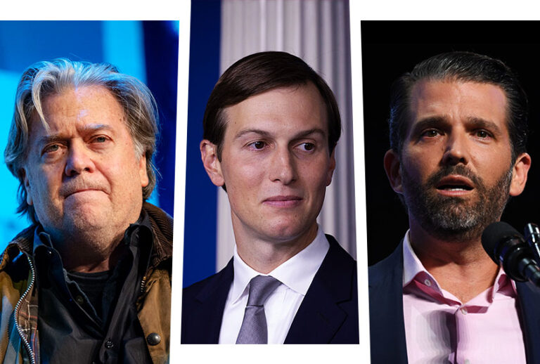 Steve Bannon, Jared Kushner and Donald Trump Jr. (Photo illustration by Salon/Getty Images)