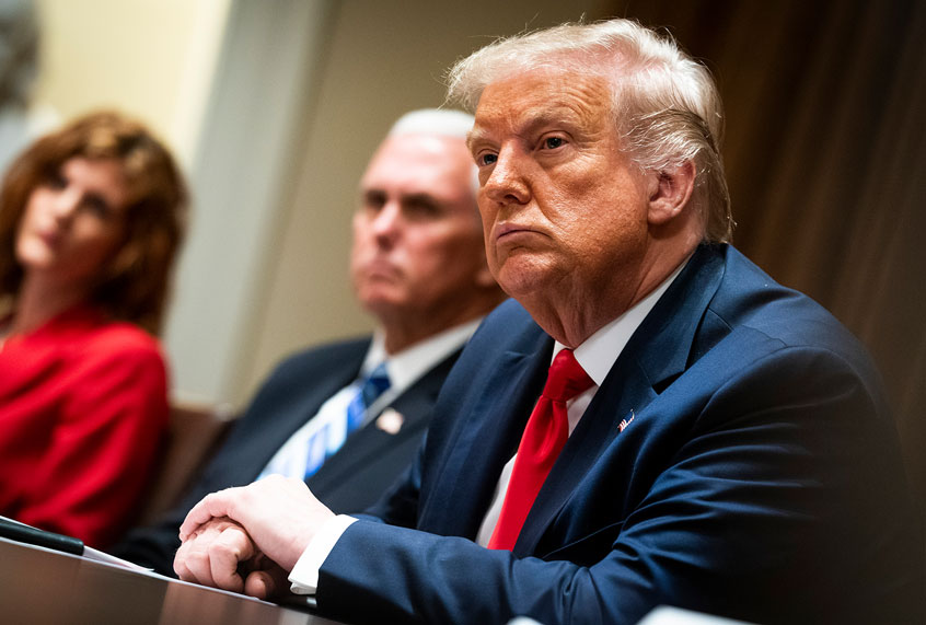 U.S. President Donald Trump makes remarks as he meets with U.S. Tech Workers and signs an Executive Order on Hiring Americans, in the Cabinet Room of the White House on August 3, 2020 in Washington, DC. (Doug Mills-Pool/Getty Images)